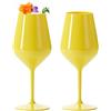 DoimoFlair Bicchieri da vino in plastica infrangibile - Calici da champagne - Giallo - 47 cl