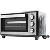 BEHOME Forno Elettrico Ventilato Piccolo 30L da tavolo, Temperatura fino a 230°, Timer 60 min, Forno elettrico da tavolo con griglia, teglia e sollevatore griglia inclusi, antiaderente, doppio vetro