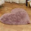 Tomifine Tappeto Imitazione Lana Lungo Pelliccia Morbida Forma di Cuore Tappeti Imitazione Della Pelliccia Decorazione per Camera da Letto, Soggiorno, Divano, Tappetino per Il Letto (70 x 90 cm,Viola Chiaro)
