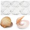 XiaoShenLu Stampi per dolci in silicone per mousse francese, stampi per candele al cioccolato fai-da-te 3D Bakeware, 6 fori conchiglia