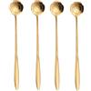 SZLFSX 16 pezzi cucchiaio di fiori cucchiaino da caffè 17 pollici set in acciaio inox manico lungo cucchiaio mescolare cucchiaio cucchiaio cucchiaio per gelato cucchiaio a forma di rosa oro