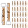 Customaster 50 Pezzi Apribottiglie in Legno con Cavatappi - Bomboniere Matrimonio Originali per Ospiti in Naturale | Regali Personalizzati con Nome & Multifunzione