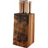 Palatina Werkstatt Esclusivo ceppo portacoltelli realizzato a mano in vecchie botte | + | 7 coltelli damascati Kai Shun Classic White