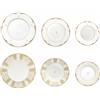 BRANDANI Servizio Piatti 18pz Bianco e Oro Golden Eye In Porcellana