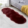 Tomifine Faux Lana Pelliccia Tappeto, Soffice Shaggy Della Pelliccia Imitazione Tappeti Longhair Effetto Pelliccia Divano Letto, Usato per Camera da Letto Decorazione (50 x 100 cm,Rosso Scuro)
