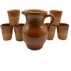 Generico Set Bar 7 Pezzi in Ceramica - Brocca con 6 Bicchieri Coordinati - Artigianato Italiano Fatto a Mano - Ideale per Servire Acqua, Vino o Aperitivi - Stile Rustico