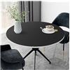 AdTemp Copritavolo Rotondo Pelle, Tovaglia Impermeabile Esterno, Tovaglie Rotonde Grandi, Tovaglia Antimacchia in Ecopelle, Tovaglia Antiscivolo per Tavolo, Tappetino da Tavolo da Pranzo(100 cm,Black)