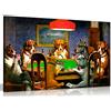 Panther Print Tela artistica da parete, con stampa di cani che giocano a poker, di C. M. Coolidge, A1 76x51 cm (30x20in)