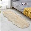 Tomifine Faux Lana Pelliccia Tappeto, Soffice Shaggy Della Pelliccia Imitazione Tappeti Longhair Effetto Pelliccia Divano Letto, Usato per Camera da Letto Decorazione (60 x 90 cm,Giallo Bianco)