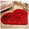 SHTGOI Tappeto in pelliccia a forma di cuore, morbido tappeto a pelo lungo, in pelle di pecora, cuscino in finta pelliccia, cuscino per sedia, tappetino per soggiorno, divano, camera da letto,