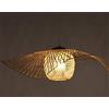 COCOL Lampada A Sospensione Rattan Bamboo Lampadario Con Paralume E27 in Rattan Per Illuminazione Plafoniera Legno Lanterna Creativa Paralume Fatto Mano Sala Pranzo Soggiorno Cucina Caffetteria Bar,65cm