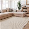 Interiyou Tappeto salotto pelo corto Lecce - 300x400 cm Crema - Stile boho scandinavo con effetto 3D alto-basso - Piatto con motivo geometrico