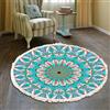 Tomifine Tappeto Bohémien, Motivo Mandala Rotondo Tessuto Tappeti con Nappe per Camera Letto, Corridoio, Soggiorno, Lavabile in Lavatrice (100cm,Arancio Blu)