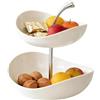 Generic Ciotola per frutta a 2 livelli, ciotole da portata in ceramica multistrato, porta frutta staccabile, porta frutta per piano di lavoro della cucina, cestino per alimenti in plastica per cucina, feste