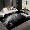 WHUOEUCO Tappeto Moderno Fumo Nero Da Basket 120x180cm Tappeti per Salotto Lavabile, Tappeto Pelo Corto Antiscivolo Morbido per Soggiorno Camera da Letto Casa Decorare