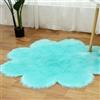 Tomifine Tappeto in Finta Pelle di Pecora Shaggy Man Made in Lana Tappeto a Pelo Lungo Tappeti Imitazione Pelle di Pecora per Soggiorno Camera da Letto Divano Tappeti da Pavimento (80 cm,Blu Chiaro)