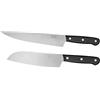 DUE BUOI SET OLIMPO: SANTOKU CM 18 E TRINCIANTE CM 24 - ACCIAIO BÖHLER N690-58 HRC - MANICO IN TECNO POLIMERO NERO