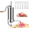 RELAX4LIFE Insaccatrice Manuale per Salsiccia in Acciaio Inox (5 KG) | Macchina per Salsiccia con Tubi di Diversi Diametri e Fissaggio al Piano di Lavoro Regolabile