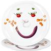 MamboCat Set di 2 piatti da pizza Smiley, Ø 30,5 cm, divertenti piatti da portata in porcellana con viso vegetale, piatti per bambini, piatti per feste, pizza in famiglia, per pizza, torte fiamme e