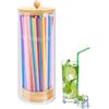 Nuytghr Dispenser di cannucce, contenitore per cannucce, 26 x 8 cm, impermeabile, contenitore versatile con coperchio coperto per ristorante, casa, caffè, sala da pranzo, cucina