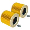 vhbw 2x filtro a pieghe piatte compatibile con Kärcher A 4000 Plus, K 2000, K 2150, K 2301, K 2901 F, K 4000 TE, NT 27/1 ME Adv Professional, WD 2250 aspirapolvere - giallo