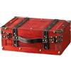 Ronyme Valigia vintage con maniglia, baule decorativo, portaoggetti per foto, bauli, valigia in legno per viaggi, casa, compleanno, Rosso