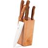 KARL HAUSMANN Set Coltelli Cucina con Ceppo Magnetico Legno - 6 Pezzi - Ceppo Coltelli Magnetico in Legno di Quercia - Coltelli Cucina Acciaio Inox