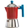 Foodesign Caffettiera Moka Cocca 3 Tazze, design moderno, per gas e induzione, caldaia bi-materiale