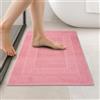 HomeLife Tappeto da bagno rosa, 60 x 180 cm, tappeto da bagno moderno in cotone e poliestere, tappetino doccia assorbente e durevole, per lavabo, vasca e doccia, lavabile in lavatrice
