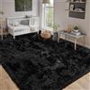 CHENMIAO Tappeto Salotto 110 x 220 cm Antiscivolo Morbido e Soffice Tappeti Camera da Letto Dimensioni Diverse, con Fondo Antiscivolo per Interni, Cameretta Dei Bambini, Nero