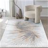 the carpet Mila Modern Dicher Tappeto a pelo corto, per soggiorno, camera da letto, elegante fibra lucida, effetto profondo, grigio crema, 140 x 170 cm