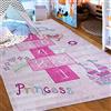 Mazovia Tappeto Salotto - Tapeto Stampato Pelo Corto - Morbido Tappeto Camera da Letto - Antiscivolo Tapeto EMMA - Tappeto Bambini Motivo Tabellone di Gioco - Rosa Pink 140x200cm