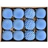 Zoegneer 12 palline di Natale in velluto floccato 8 cm floccato palla di Natale ciondolo albero di Natale decorazioni per albero di Natale (blu)