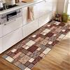 Siunwdiy Tappeto Cucina Corridoio Lavabile Antiscivolo lungo Tappeto da Cucina Piastrelle 1.20 metri Marrone Tappeto Passatoia Camera Lavabile Tappeto Per Ingresso Cucina Soggiorno,Multi colored h,50x120cm