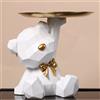 Fiorky Figurina di Orso, Vassoio portaoggetti geometrico 'orso Statua Figurina portachiavi in resina, Simpatico orsetto Ornamento Porta snack chiave, Decorazione d'arte moderna Scultura di
