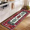 Siunwdiy Rosso,50x160cm, Tappeto da Cucina,Tappeti Cucina Lavabile Antiscivolo,tappeto cucina Marocchino Rosso Tappeto Passatoia Cucina Lavabile Tappeto Corridoio lungo per Cucina Bagno Soggiorno