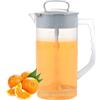 QINGLANG Brocca di miscelazione per bevande 2000 ml brocca in plastica con coperchio bocca larga contenitore di miscelazione del succo con lame in plastica e stantuffo miscelatore tenuta bevande miscelazione