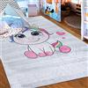 Mazovia Tappeto Salotto - Tapeto Stampato Pelo Corto - Morbido Tappeto Camera da Letto - Antiscivolo Tapeto EMMA - Tappeto Bambini Motivo Animali - Rosa Pink Grigio 140x200cm