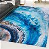 Mazovia Tappeto Salotto Moderno - Tapeto Stampato a Pelo Corto - Morbido Tappeto Camera da Letto - Antiscivolo Tapeto TOSCANA - Tappeto Salotto Motivo Marmo Astratto - Blu 120x170cm