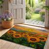 Generic Zerbino con motivo girasole, tappetino per ingresso floreale giallo brillante per interni ed esterni, decorazione stagionale, antiscivolo, impermeabile, antipolvere, facile da pulire, 73 x 43 cm