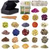 wiccavoodoo Kit Erbe Magiche 25PCS - Fiori Secchi Decorativi per Stregoneria, Wicca e Decorazioni Pasquali - Lavanda, Rosa, Camomilla, Hibiscus, Gelsomino, Incensi Naturali