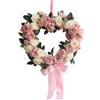 Generic Ghirlanda floreale artigianale con design a forma di cuore con fiori di seta, adatta per decorazioni romantiche per la casa, matrimoni ed eventi
