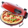 ELETTROFERRO BELLA NAPOLI MELCHIONI pizza in 3 minuti, Forno per pizza, 380 gradi, Cuoce in 3', Piastra in pietra refrattaria 31 cm di diametro, 1200 watt,', Rosso