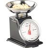 Rosenstein & Söhne Digital Kitchen Scales - bilancia da cucina meccanica: Analogico Bilancia da cucina retrò, fino a 2 kg, Funzione tara, involucro in metallo nero (retrò, vecchio)