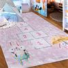 Mazovia Tappeto Salotto - Tapeto Stampato Pelo Corto - Morbido Tappeto Camera da Letto - Antiscivolo Tapeto EMMA - Tappeto Bambini Motivo Tabellone di Gioco - Rosa Pink 120x170cm