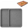 Ma Maison Set 2 Teglie da Forno in Alluminio 40X33X4h CM - Seven Stone, Professionali, Antiaderente, Antigraffio, Max 200°, Forno Gas, Elettrico, Lavastoviglie, Pizza, Cucina - Made in Italy