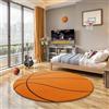 the carpet Beat Kids - Tappeto da gioco, morbido e soffice, facile da pulire, non stinge, motivo basket, arancione, 160 cm, rotondo