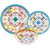 Guzzini Servizio piatti giornaliero 18 pezzi, per 6 persone in melamina (FLOWER & LEMON)
