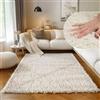 SIMPEX Tappeto pelo lungo, Unicolor - Monocroma, Tappeto Avorio, 300 x 400 cm, Tappeti in stile moderno, soggiorno
