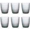 Evviva Set 6 Bicchieri acqua in vetro decorato 320 ml - Mozart (Grigio Fumo)